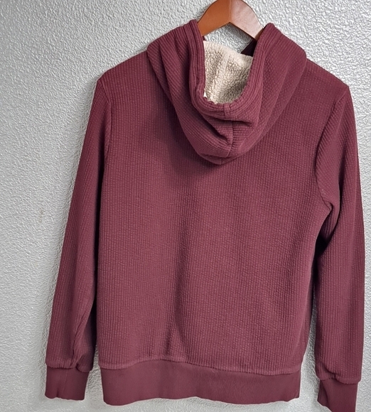 Old Navy Maroon Ribbed Hoodie   Size S - Picture 10 of 12